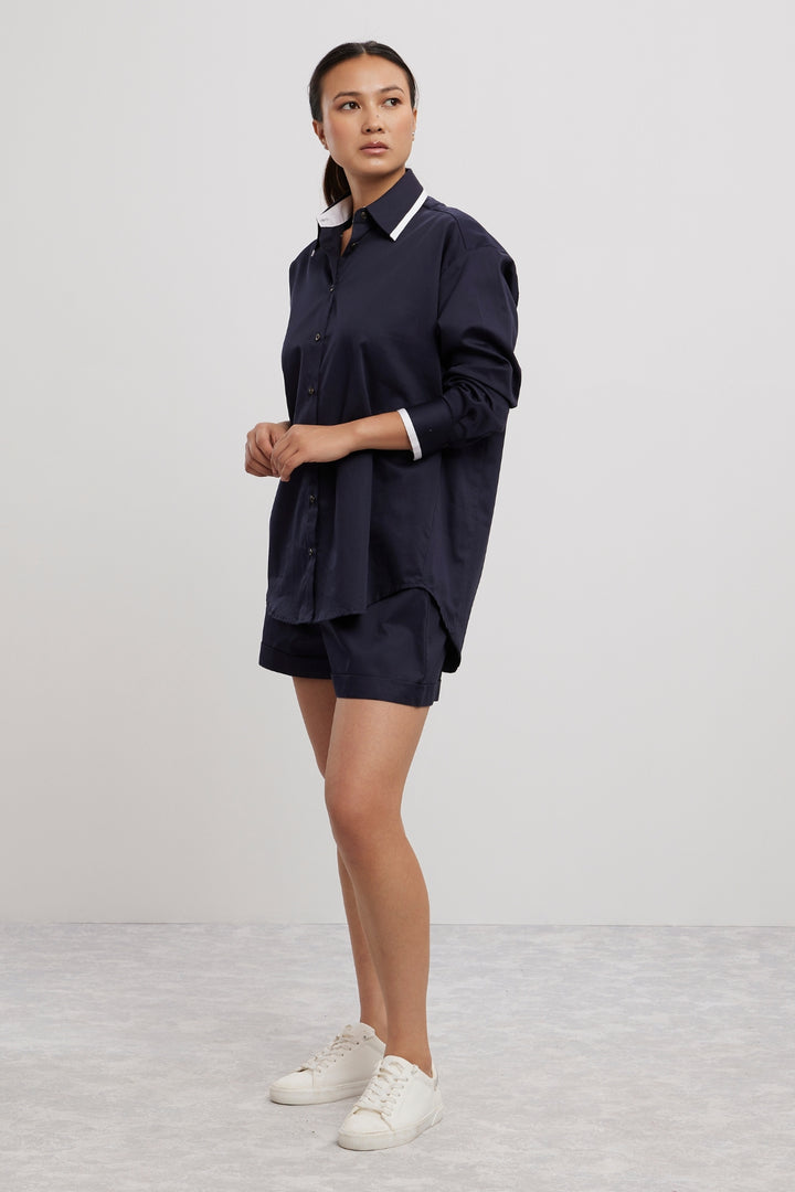 NAVY TUXEDO SHORTS SET - PALLAVI SWADI  