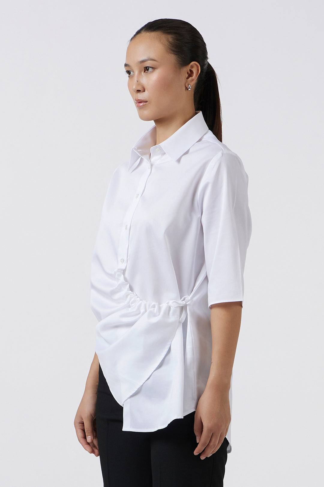 WRAP & TIE WHITE SHIRT