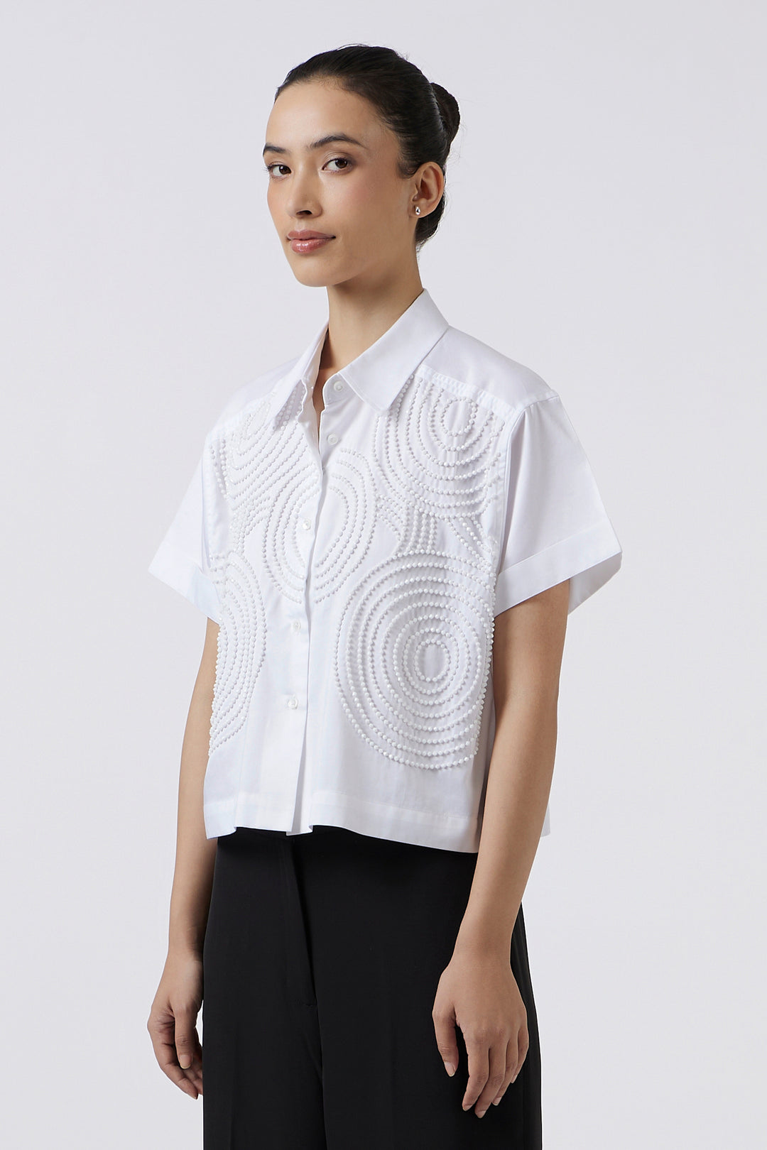 Celeste White Crop Shirt