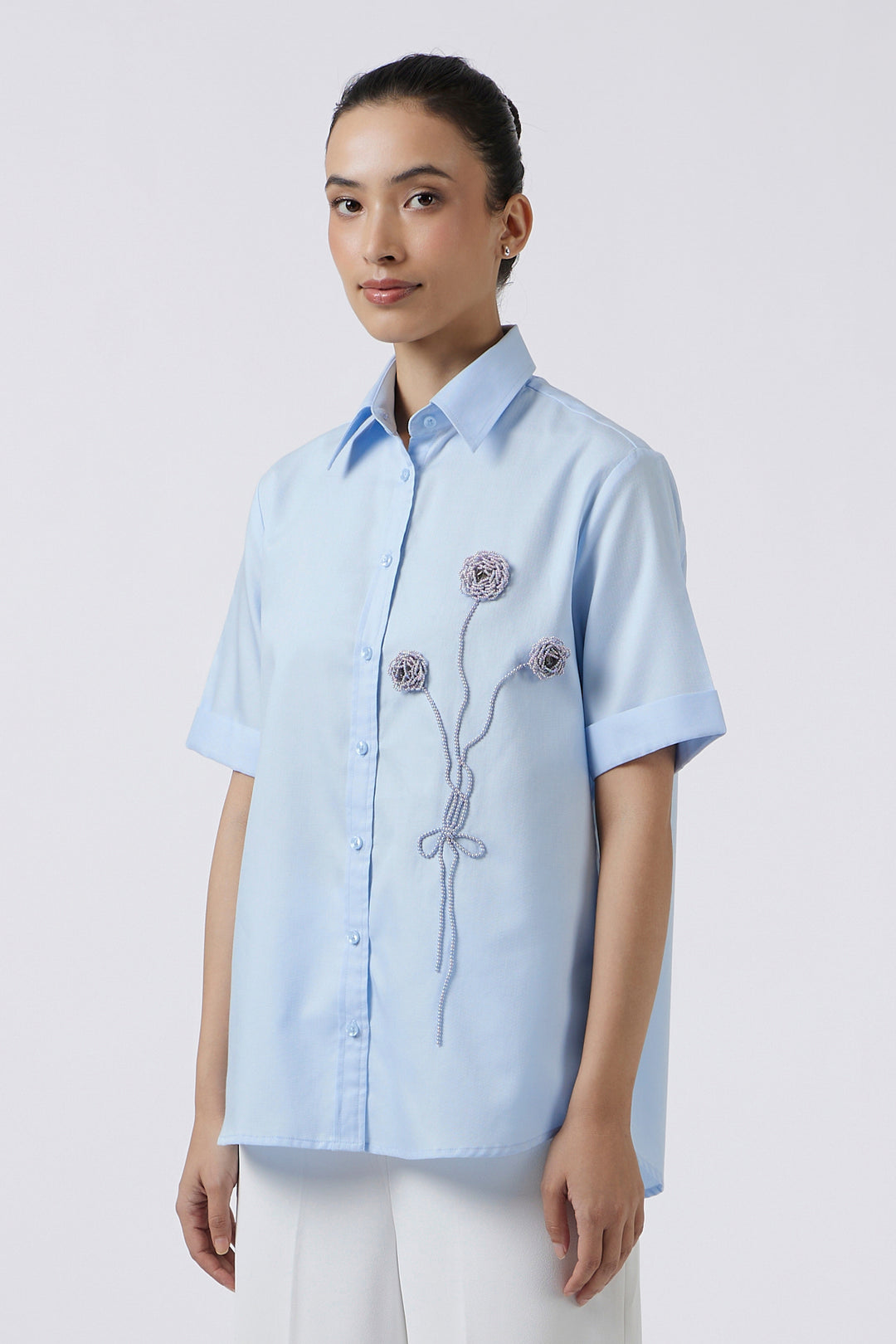 PEARL BLOSSOM POWDER BLUE SHIRT