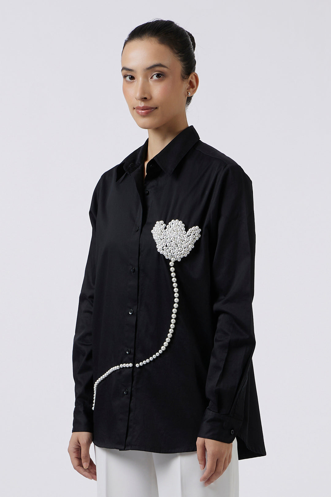 PEARL ROSE BLACK SHIRT