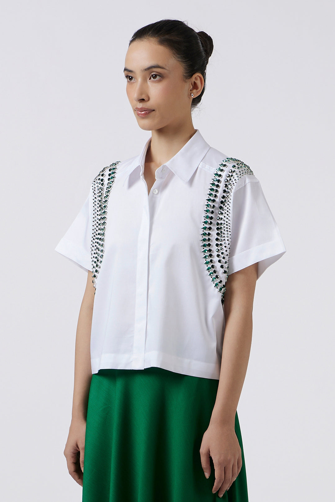 WATERFALL EMERALD SWAROVSKI SHIRT