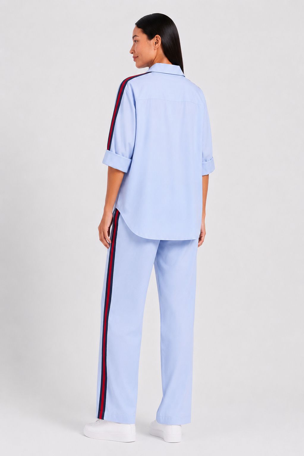 Sky-Blue Ribbon Pant Set