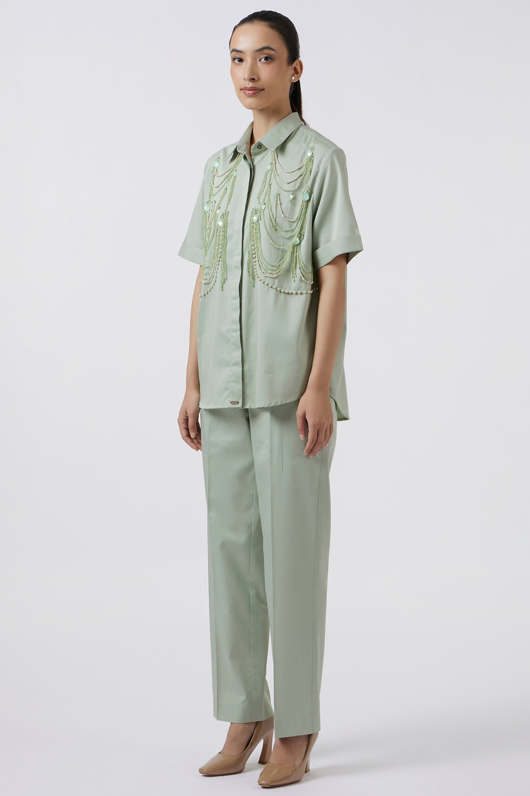 PISTACHIO FRINGE PANEL SET