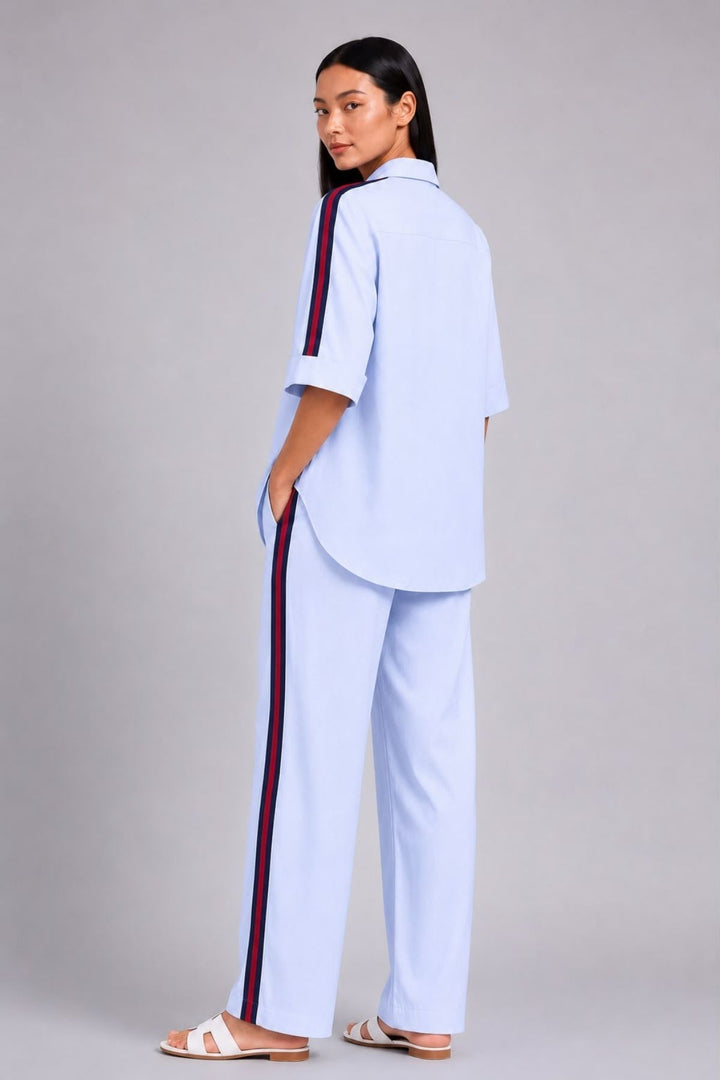 Sky Blue Ribbon Pant Set