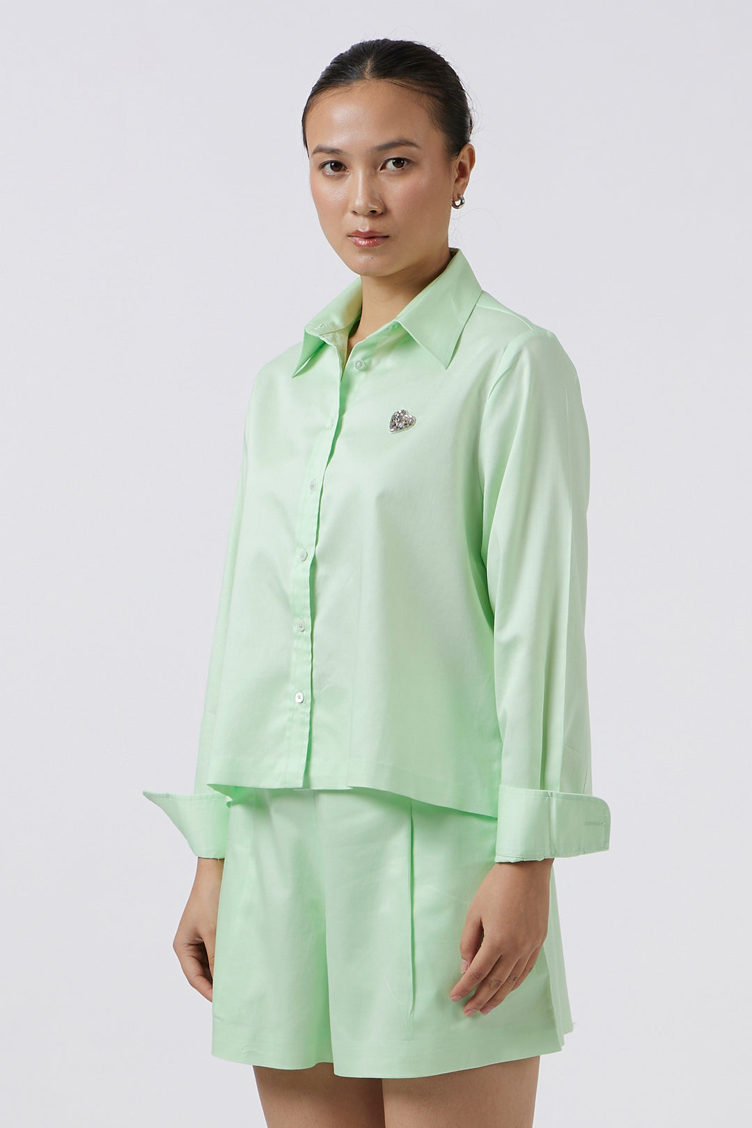 SWAROVSKI HEART LIME GREEN CO-ORD SET