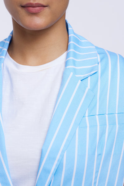 Blue Stripe Blazer Set