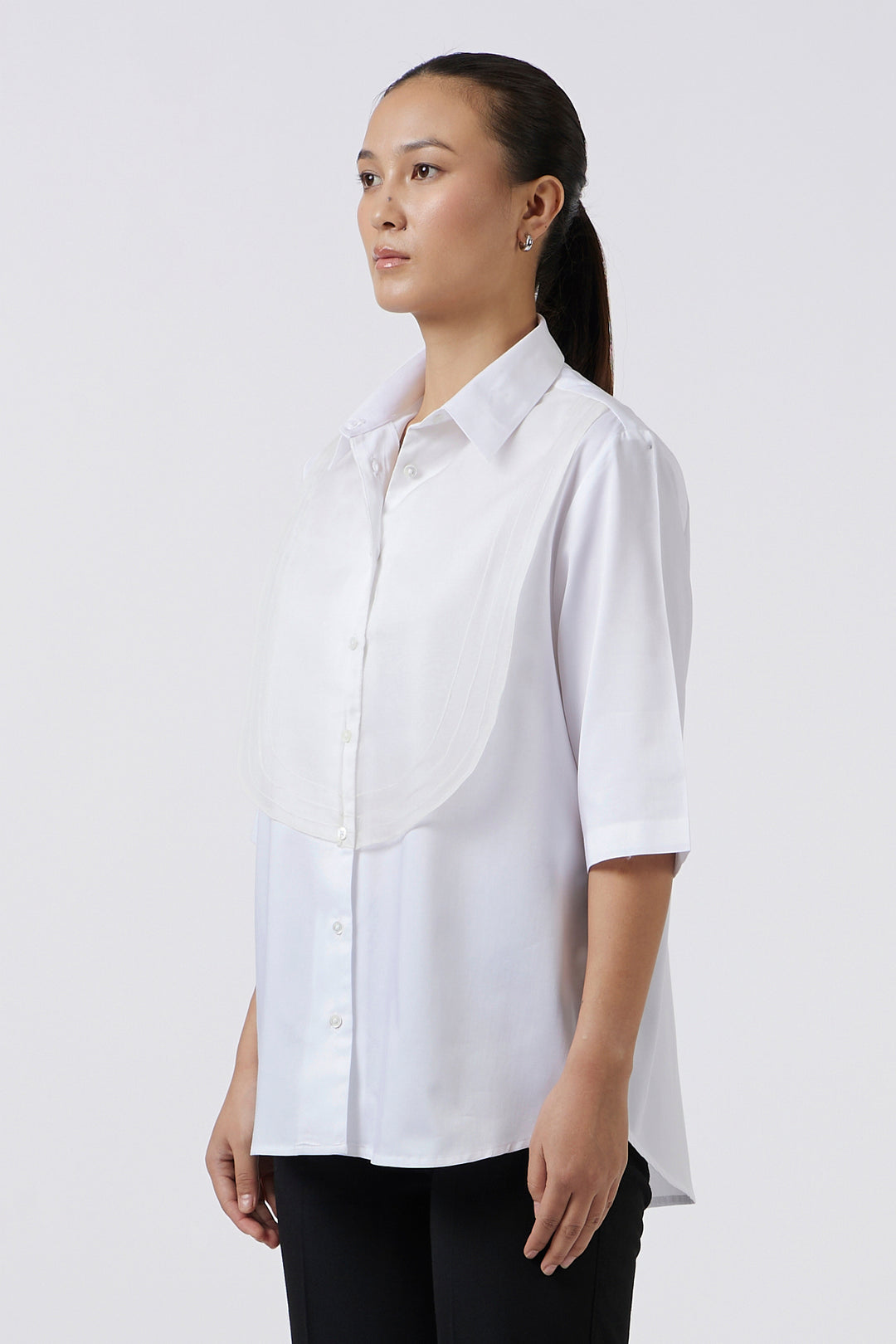 ORGANZA BIB WHITE SHIRT