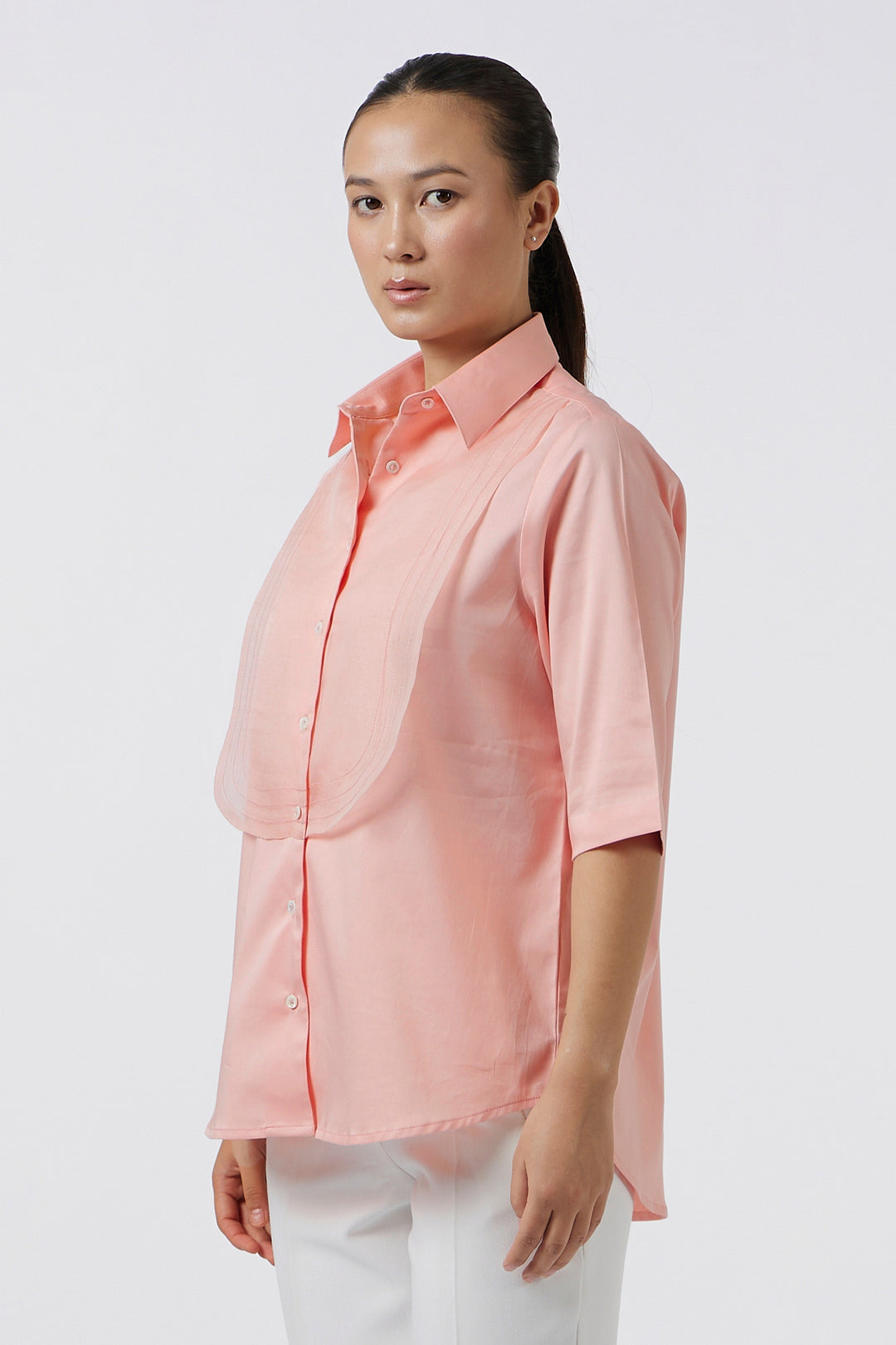 ORGANZA BIB PEACH SHIRT