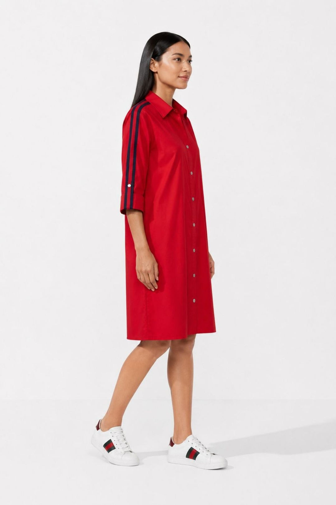 Red Ribbon Shirt Dress