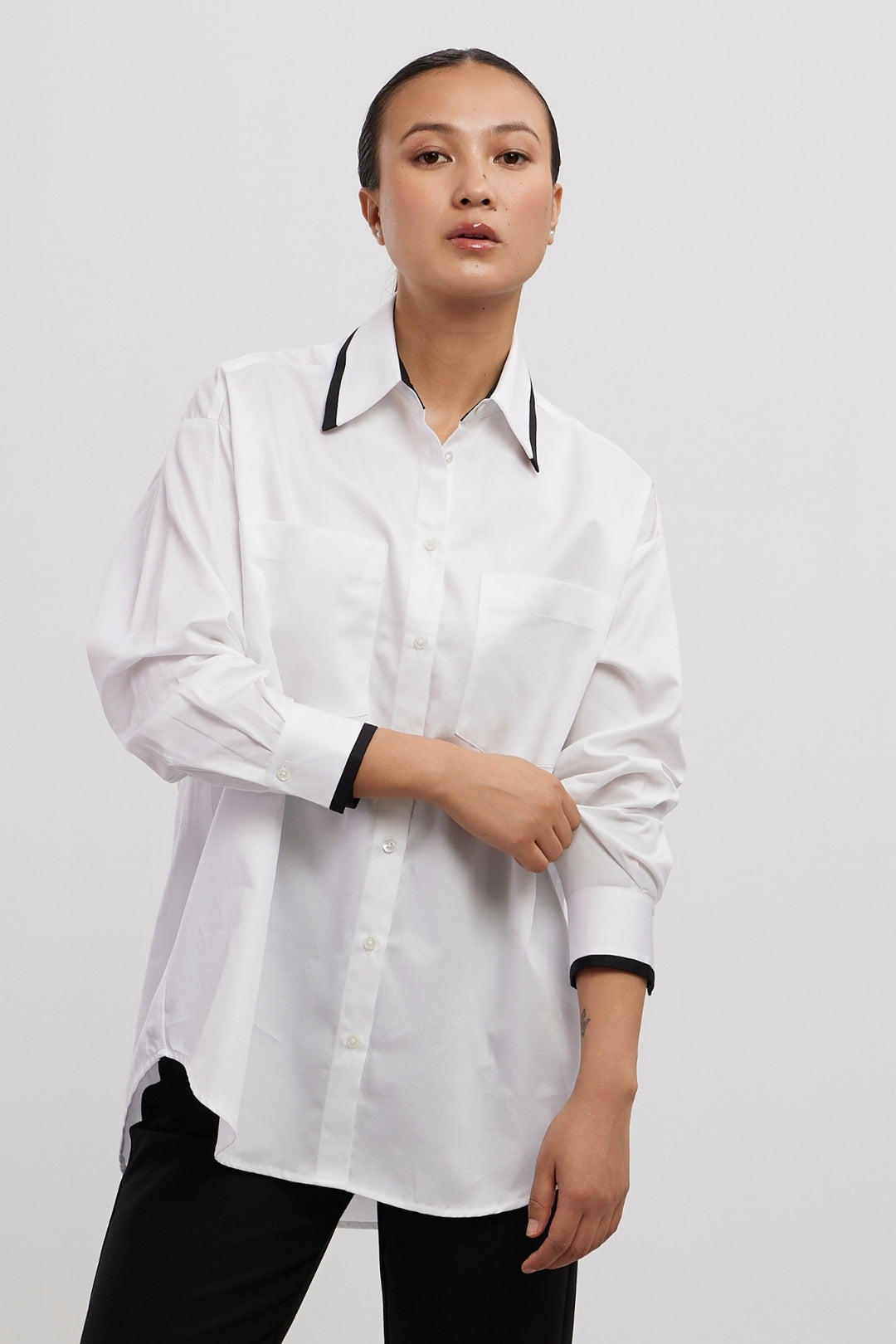 WHITE TUXEDO 2 POCKET SHIRT - PALLAVI SWADI  