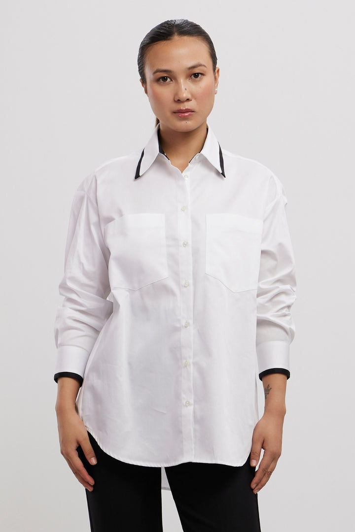 WHITE TUXEDO 2 POCKET SHIRT - PALLAVI SWADI  