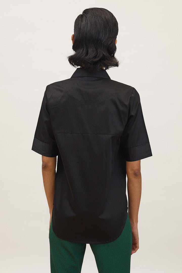 Black Puzzle Pop Embroidered Shirt