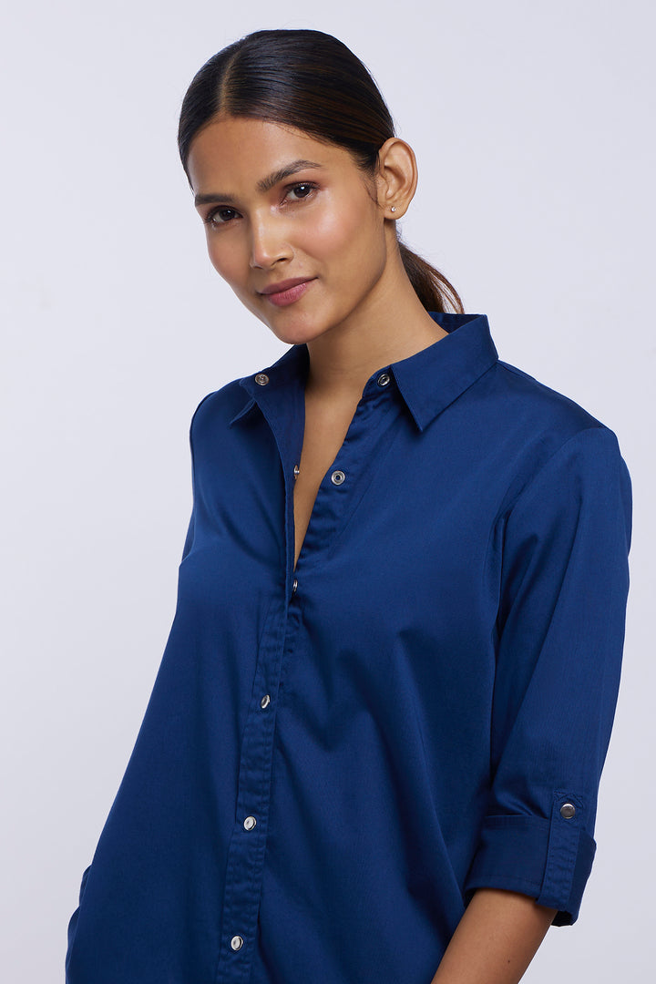 Mid Night Blue Shirt Dress