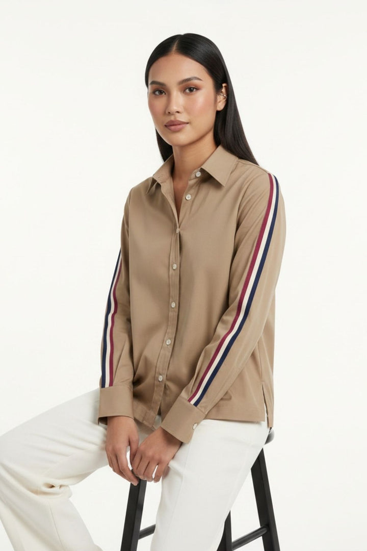 Sand Ribbon Crop Shirt