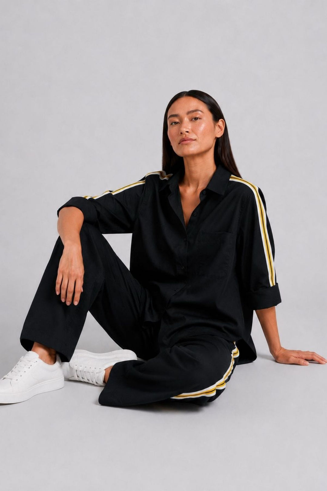 Black Ribbon Pant Set
