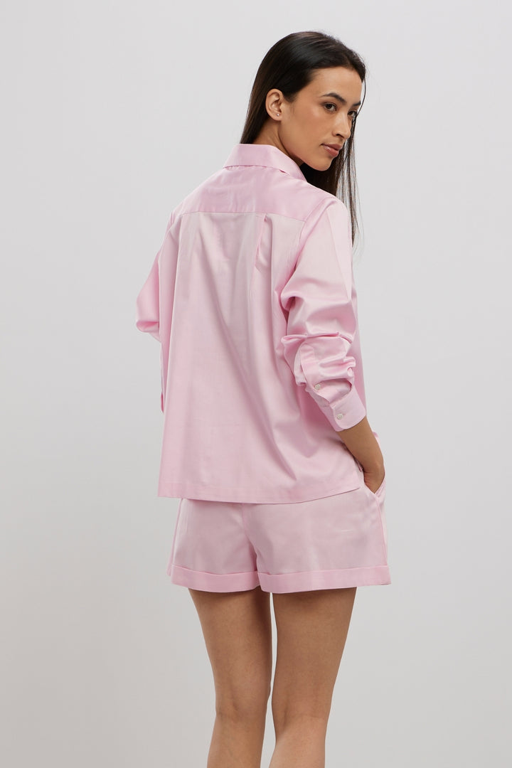 PINK PASTEL SWAROVSKI HEART SHORTS CO-ORD SET - PALLAVI SWADI  