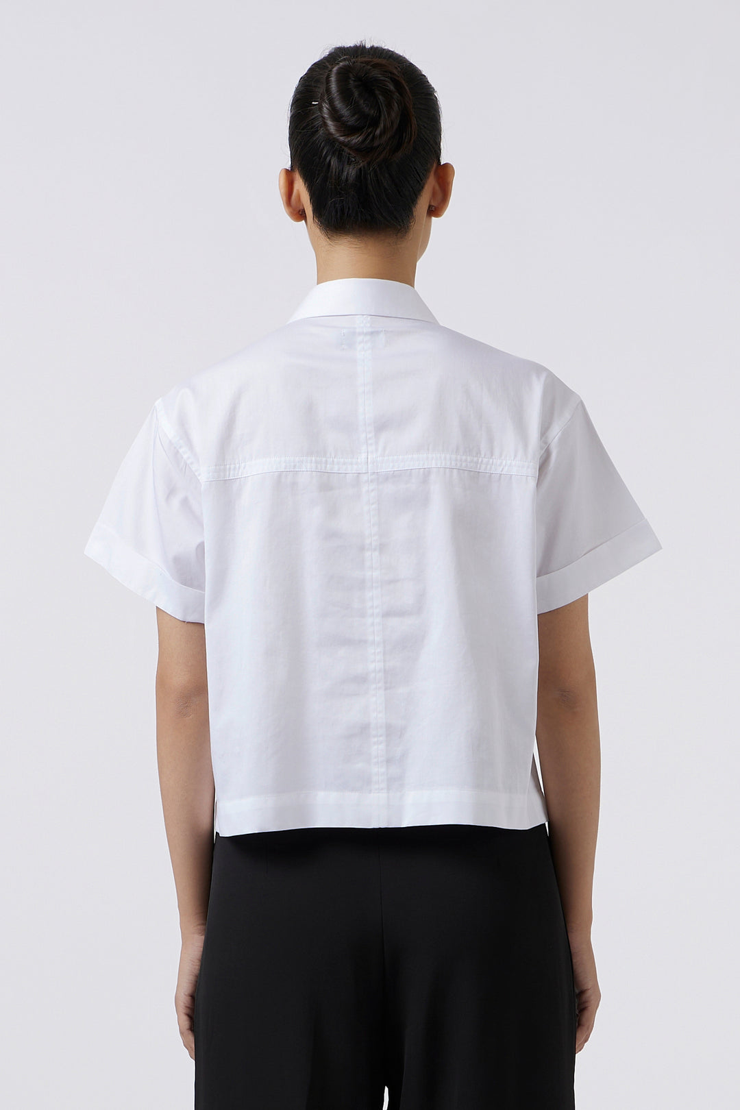 Celeste White Crop Shirt
