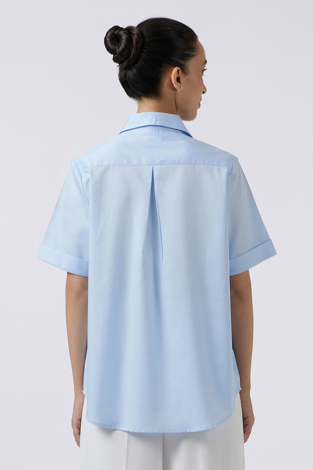 PEARL BUTTON POWDER BLUE SHIRT