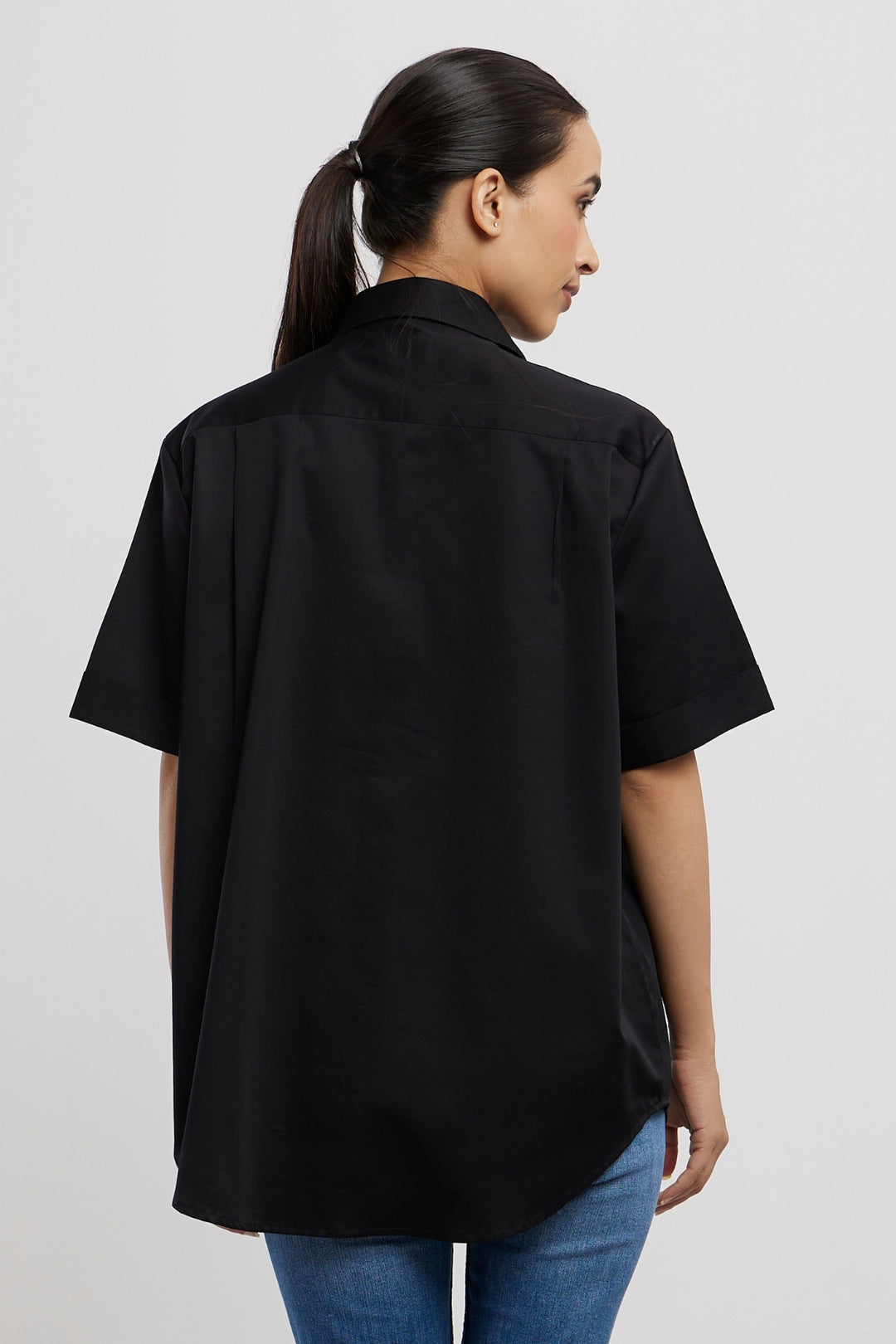 2 POCKET BLACK FRINGE SHIRT - PALLAVI SWADI  