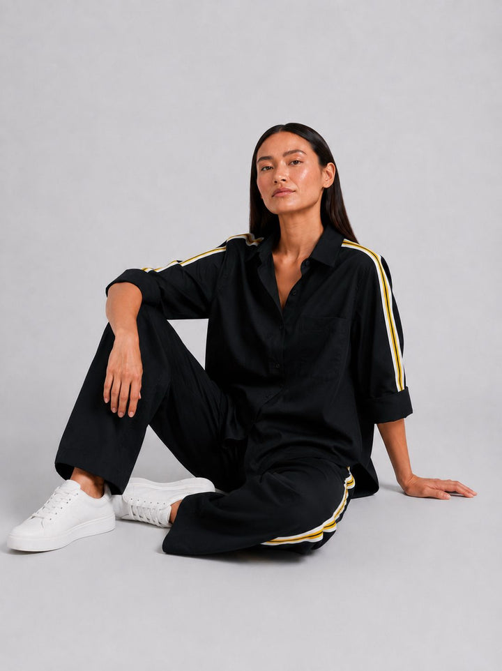 Black Ribbon Pant Set