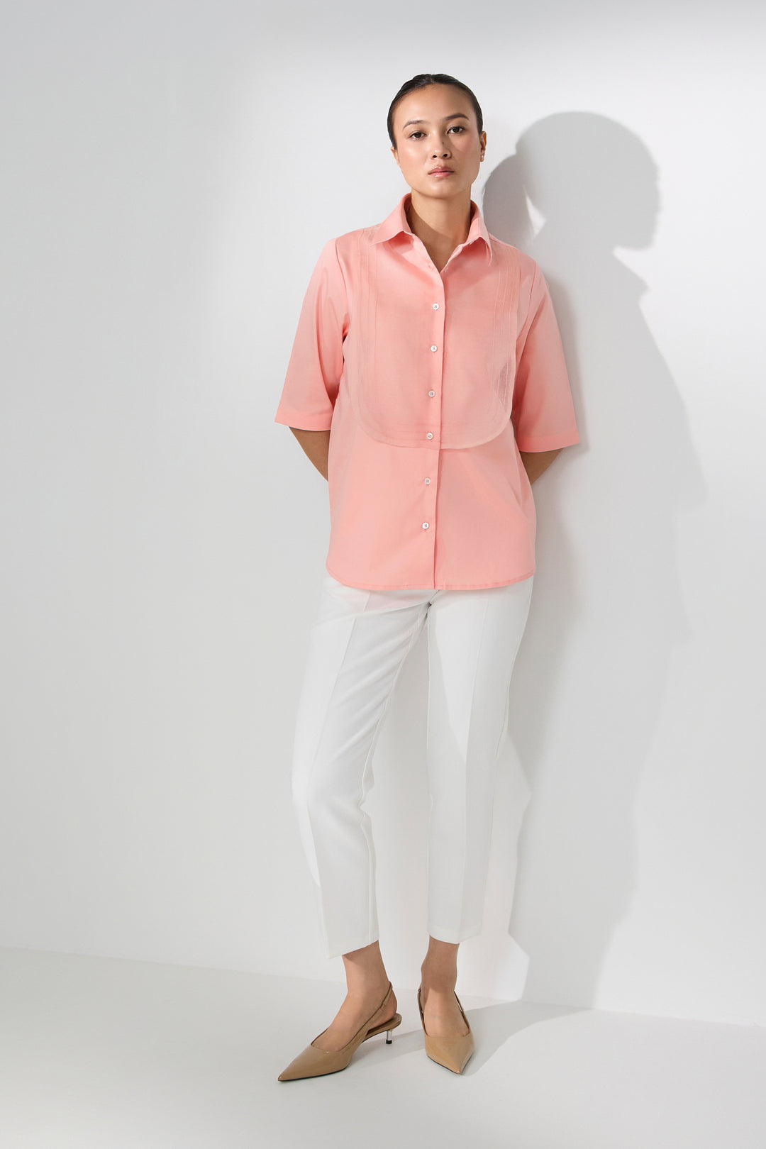 ORGANZA BIB PEACH SHIRT