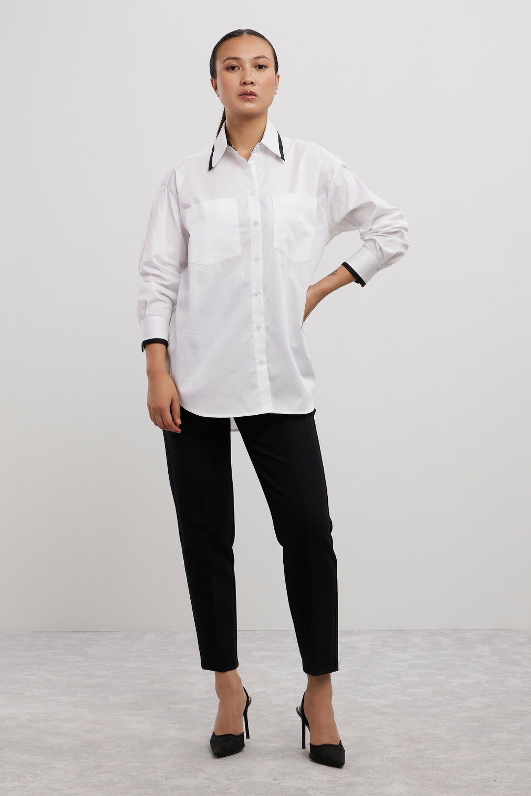 WHITE TUXEDO 2 POCKET SHIRT - PALLAVI SWADI  