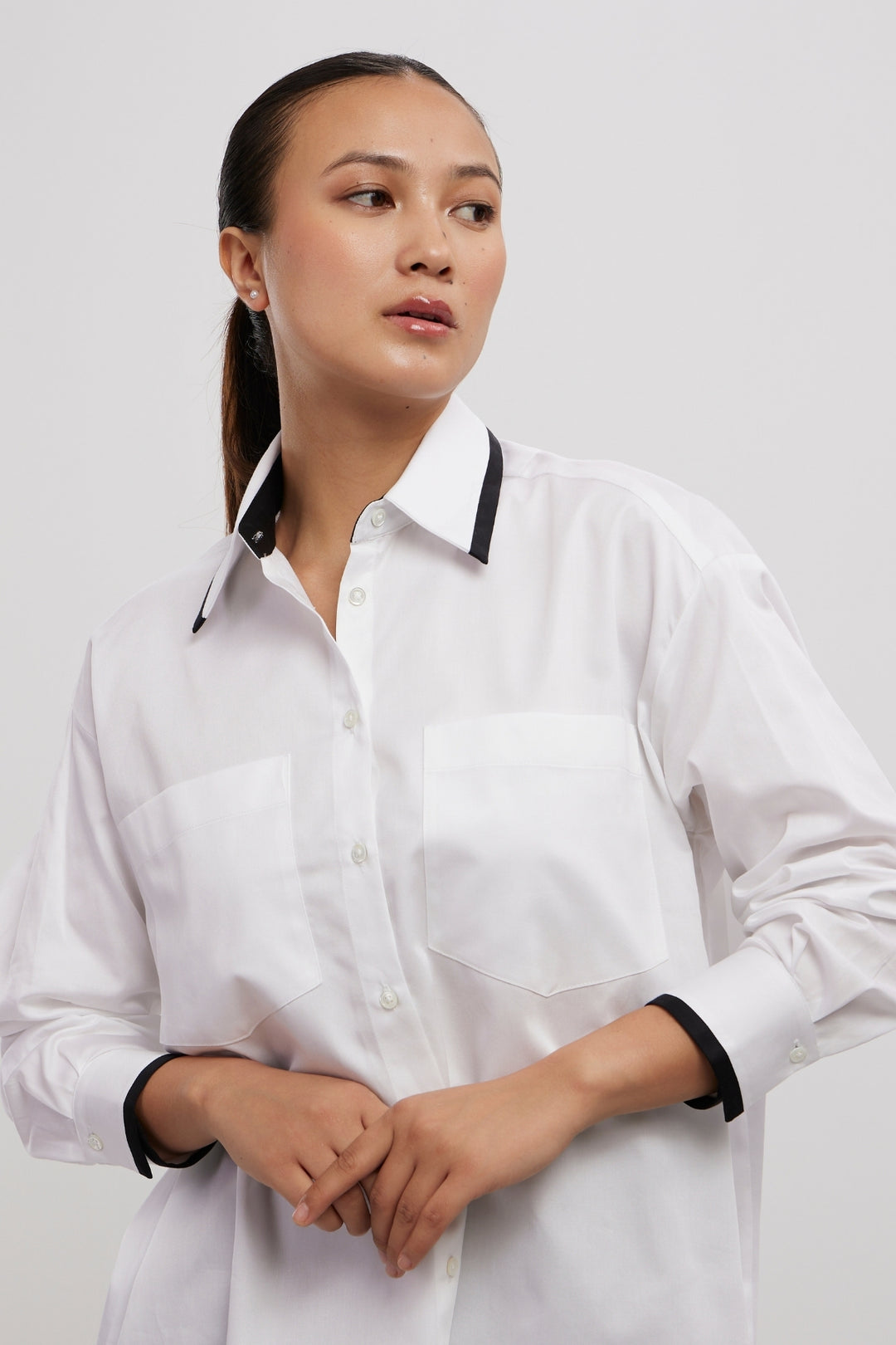 WHITE TUXEDO 2 POCKET SHIRT - PALLAVI SWADI  