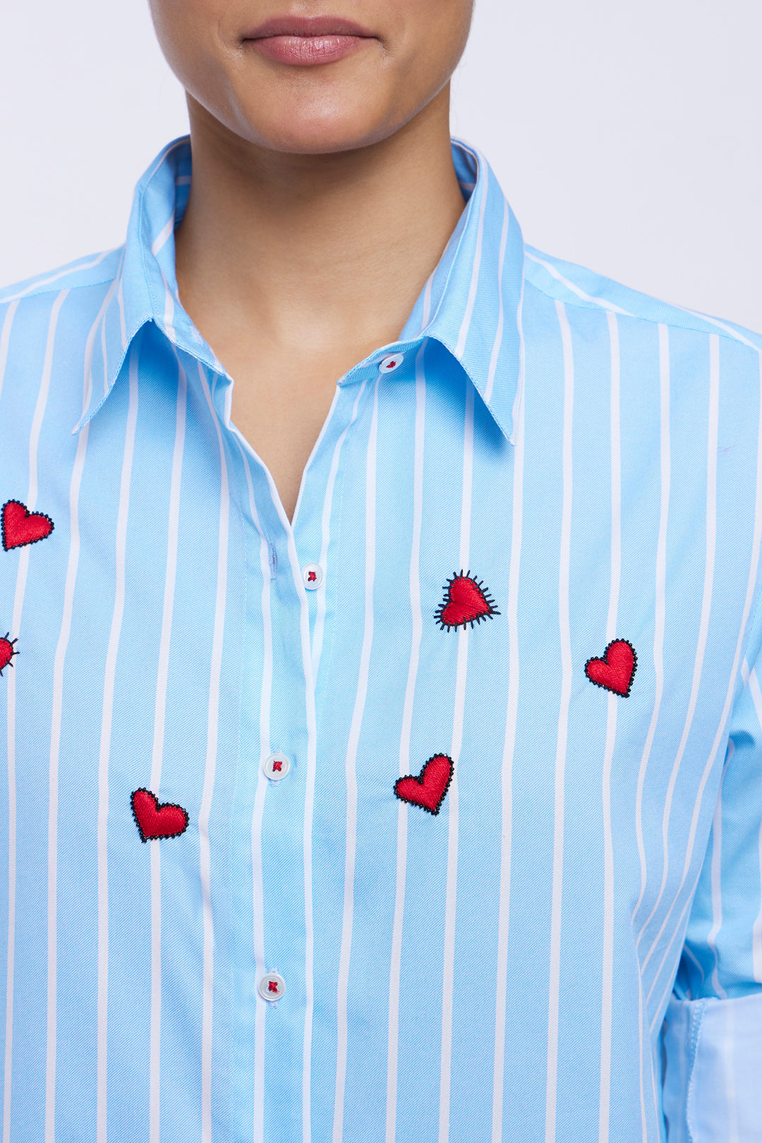 Blue Stripe Red Heart Shirt