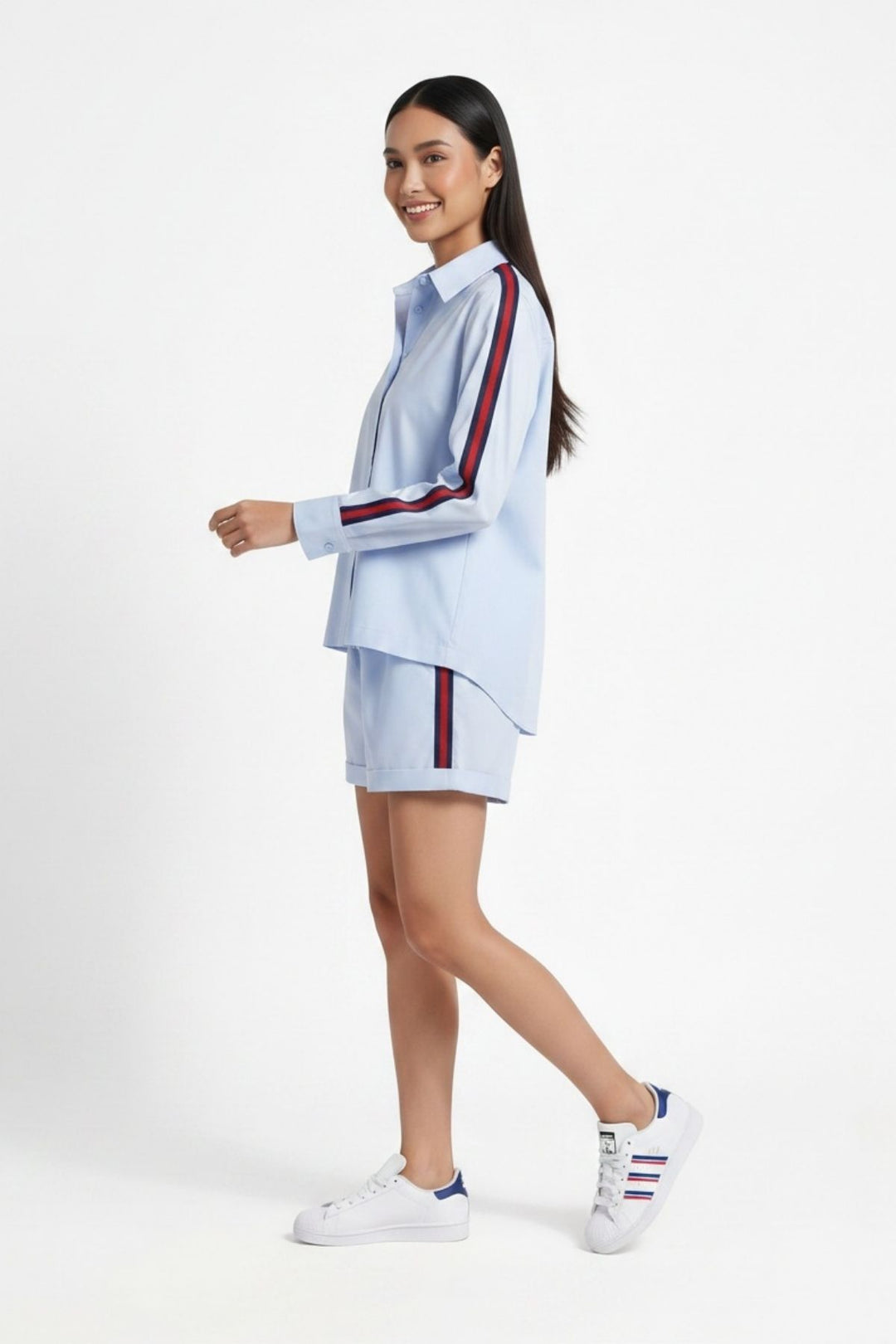 Sky Blue Ribbon Short Set