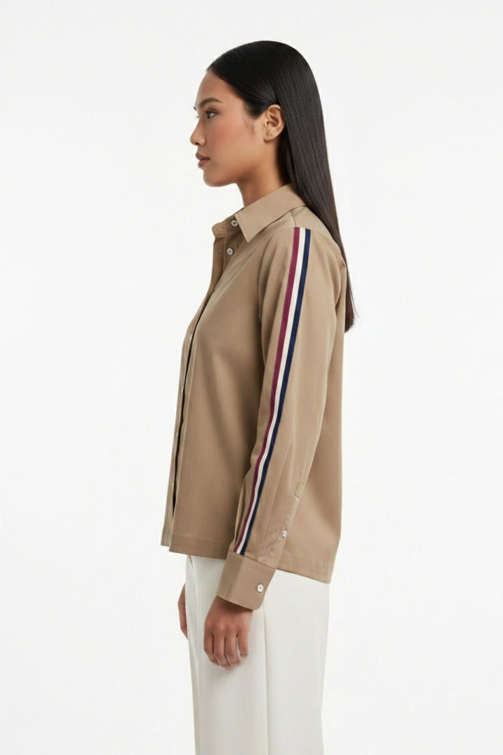 Sand Ribbon Crop Shirt