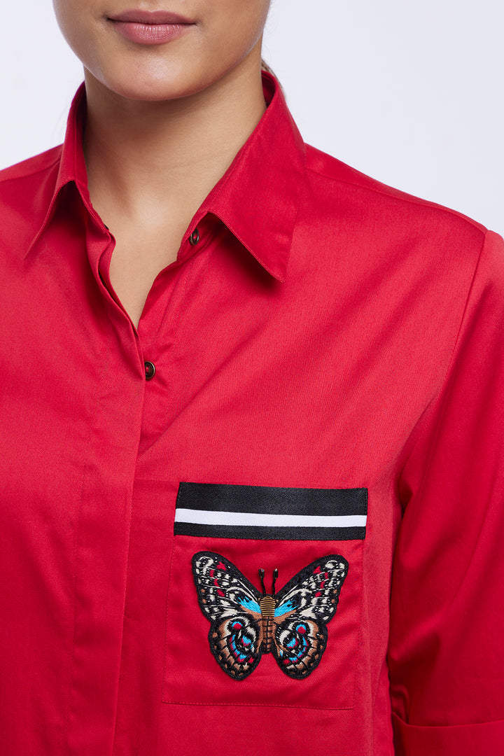 PLV Garden Red Butterfly Shirt