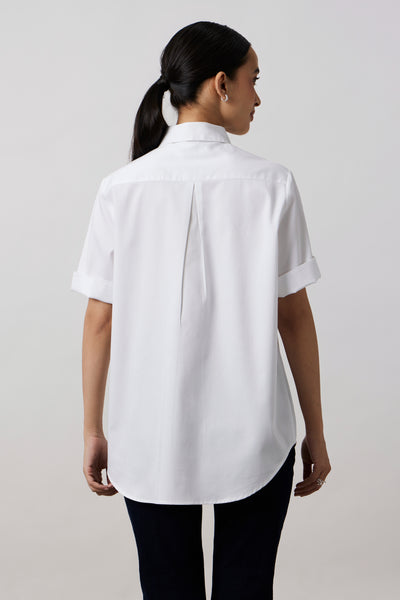 White Metallic Embroidered Shirt