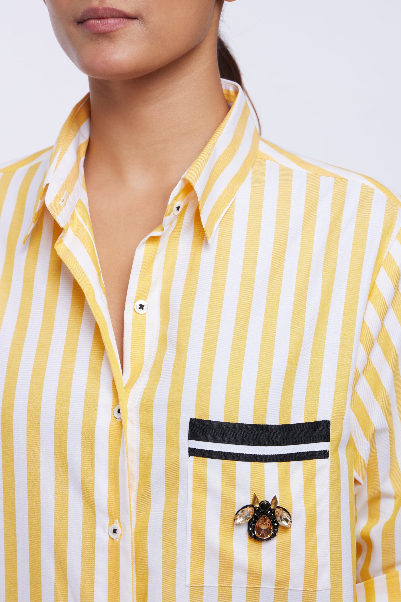 Yellow Stripe Swarovski Beetle Shirt