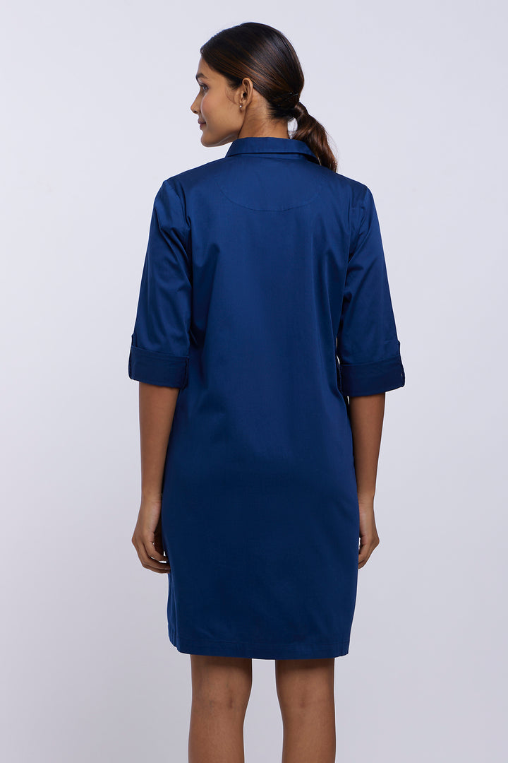 Mid Night Blue Shirt Dress