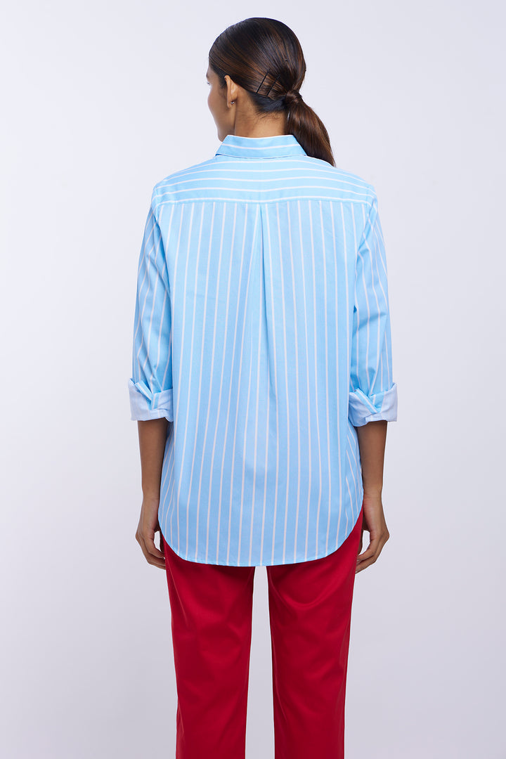 Blue Stripe Red Heart Shirt