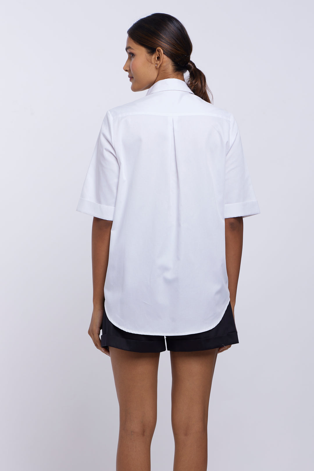 White Audrey Pearl Pocket Shirt