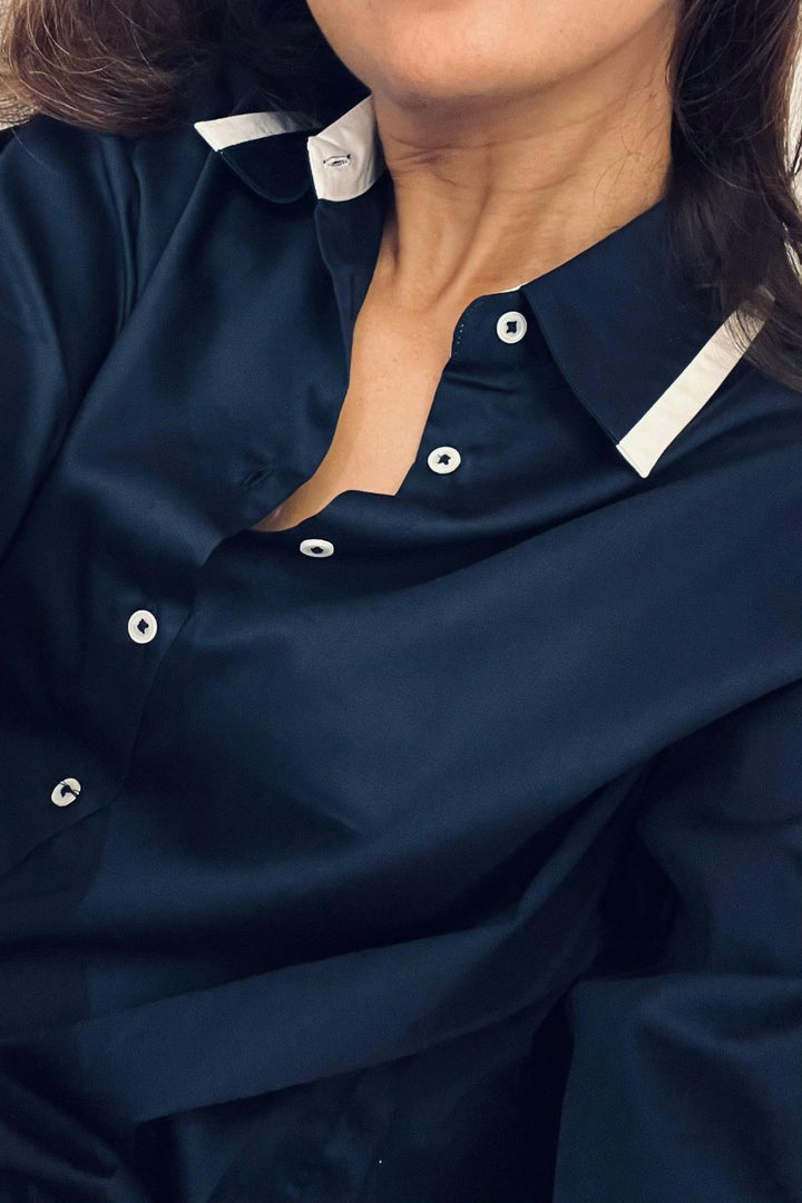 Navy Tuxedo Shirt