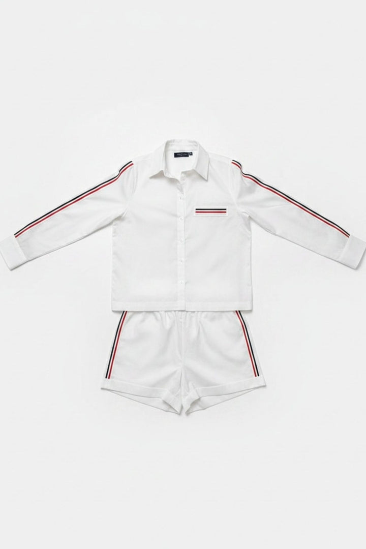 White Ribbon Short Set
