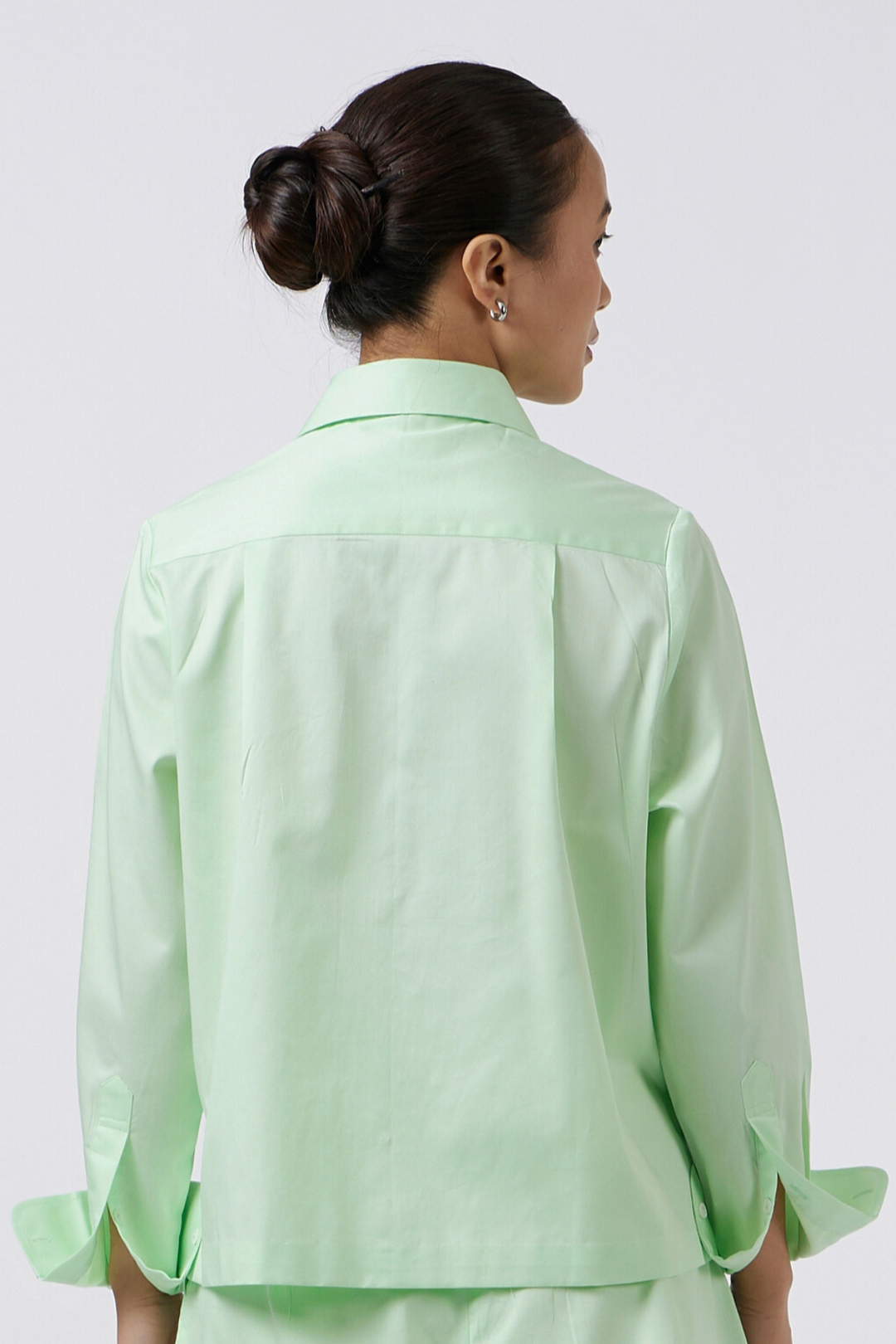 SWAROVSKI HEART LIME GREEN CROP SHIRT