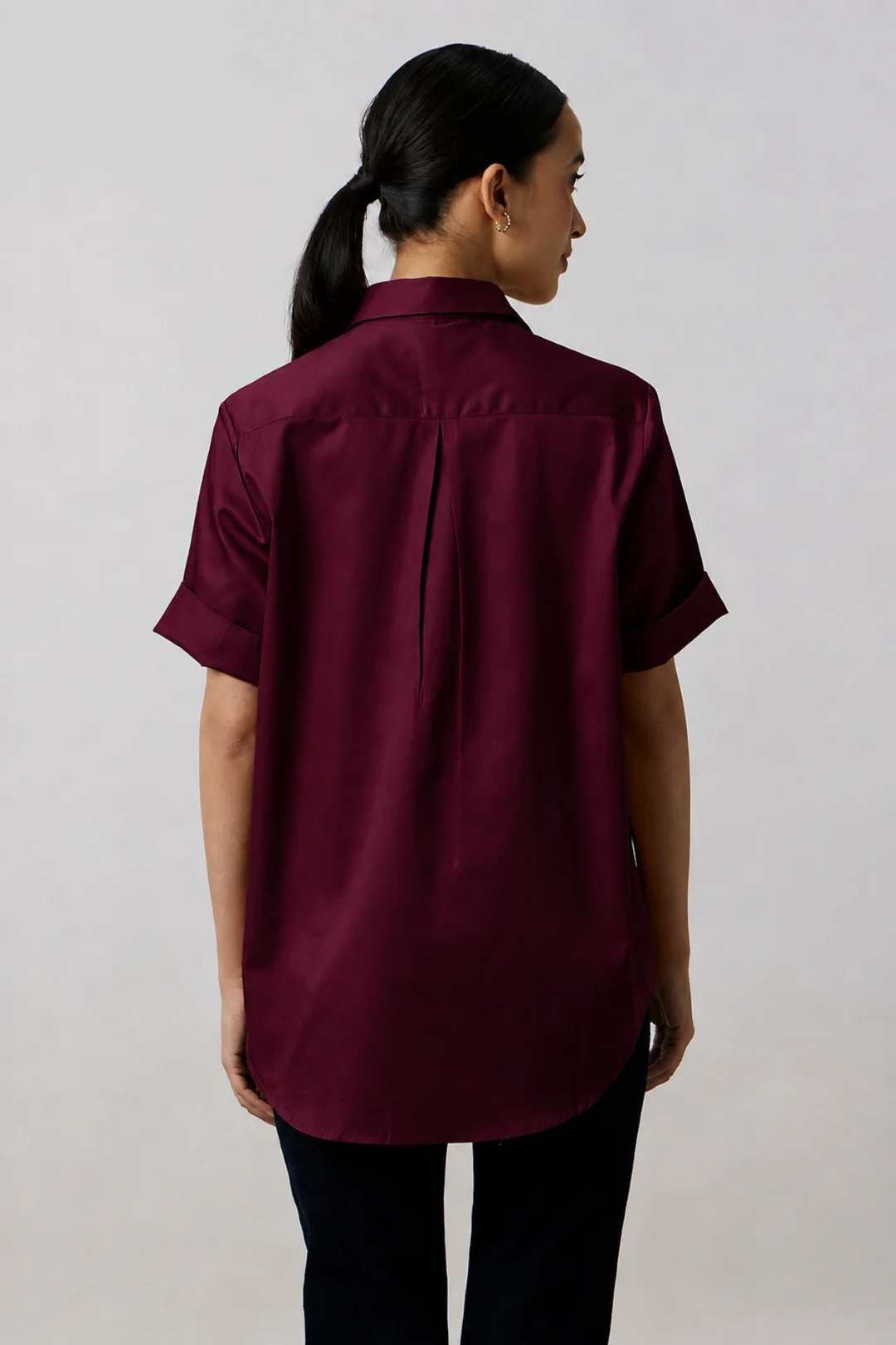Burgundy Crystal Button Shirt