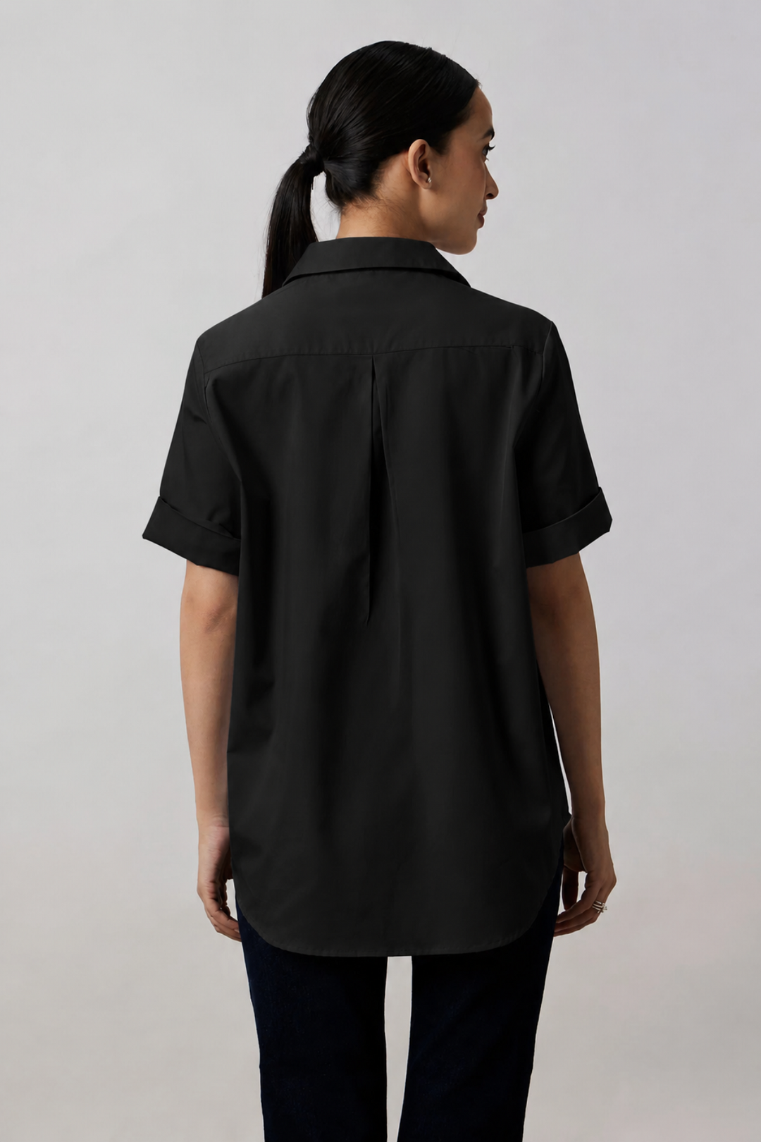 Black Crystal Button Shirt
