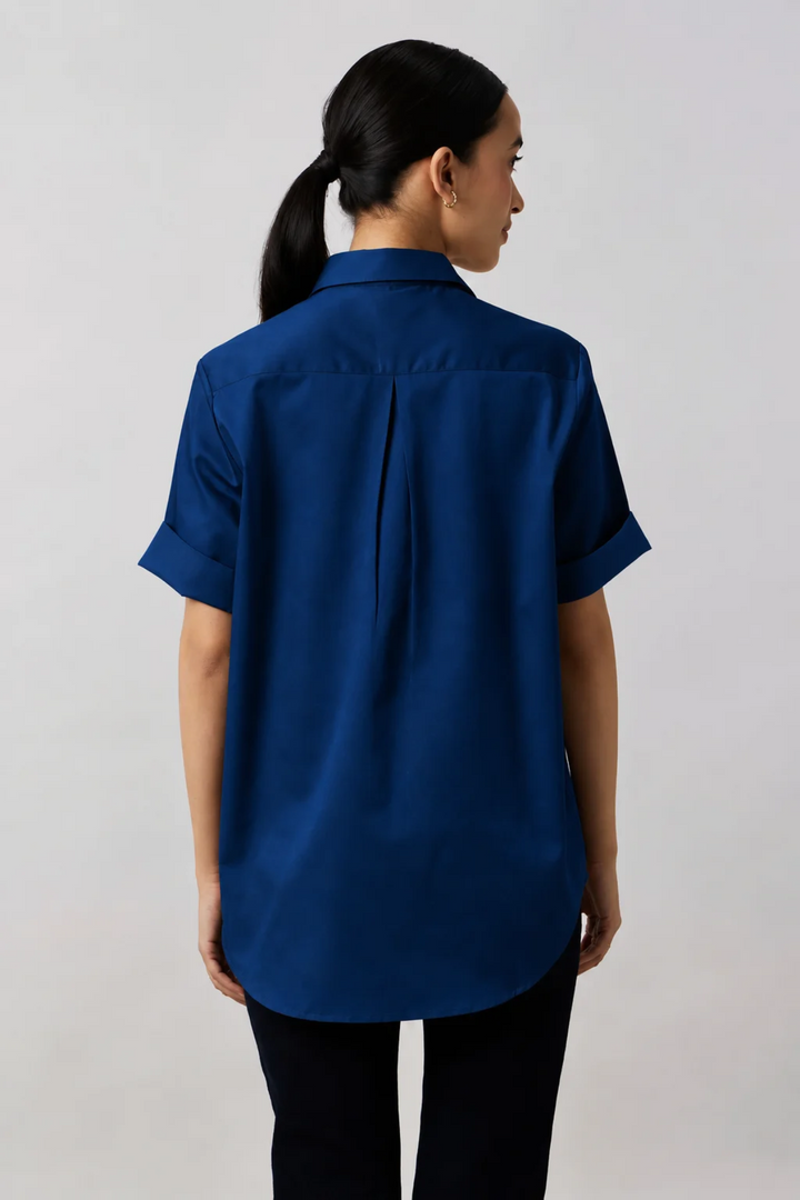 Midnight Blue Crystal Button Shirt