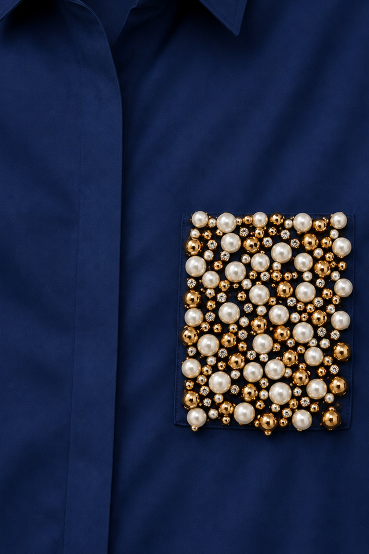 Midnight Blue Pearl Pocket Shirt