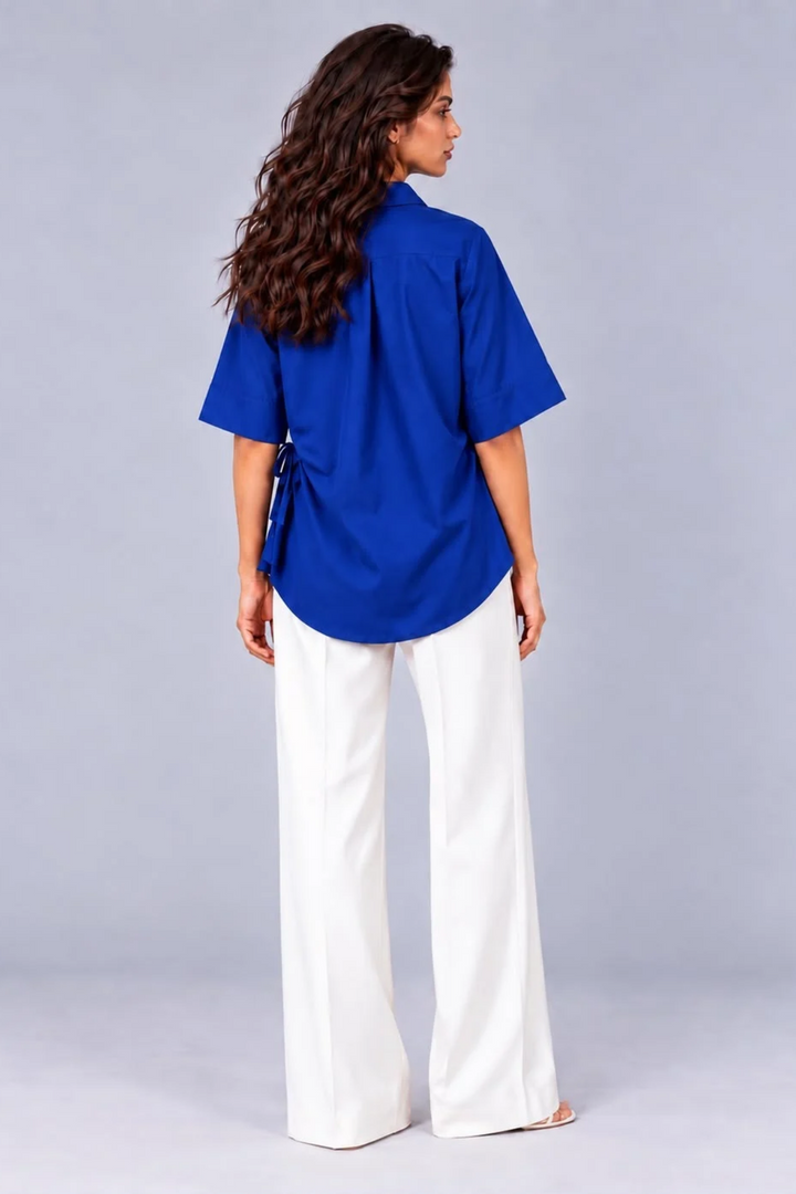 Wrap & Tie Midnight Blue Shirt
