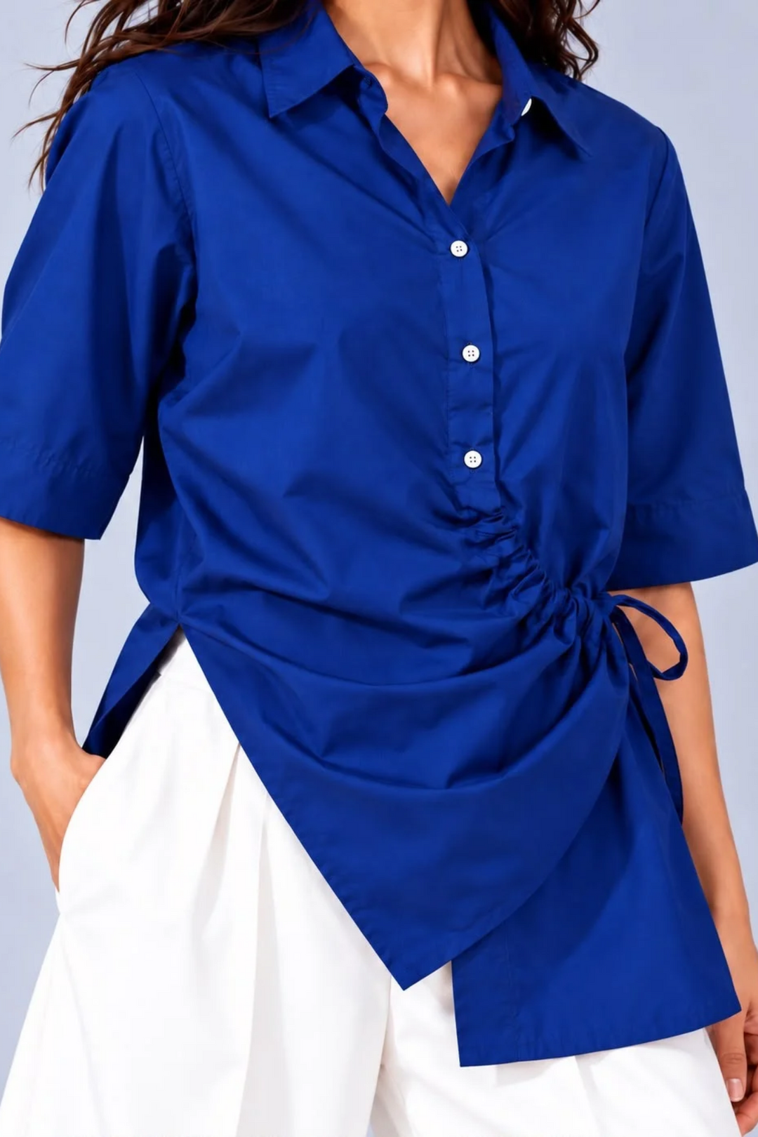 Wrap & Tie Midnight Blue Shirt