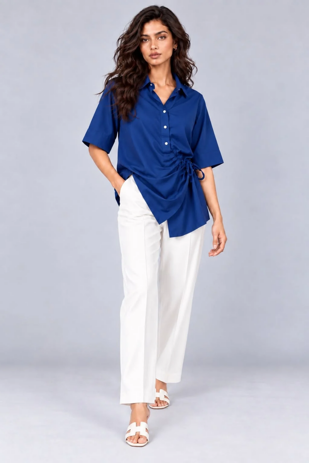 Wrap & Tie Midnight Blue Shirt