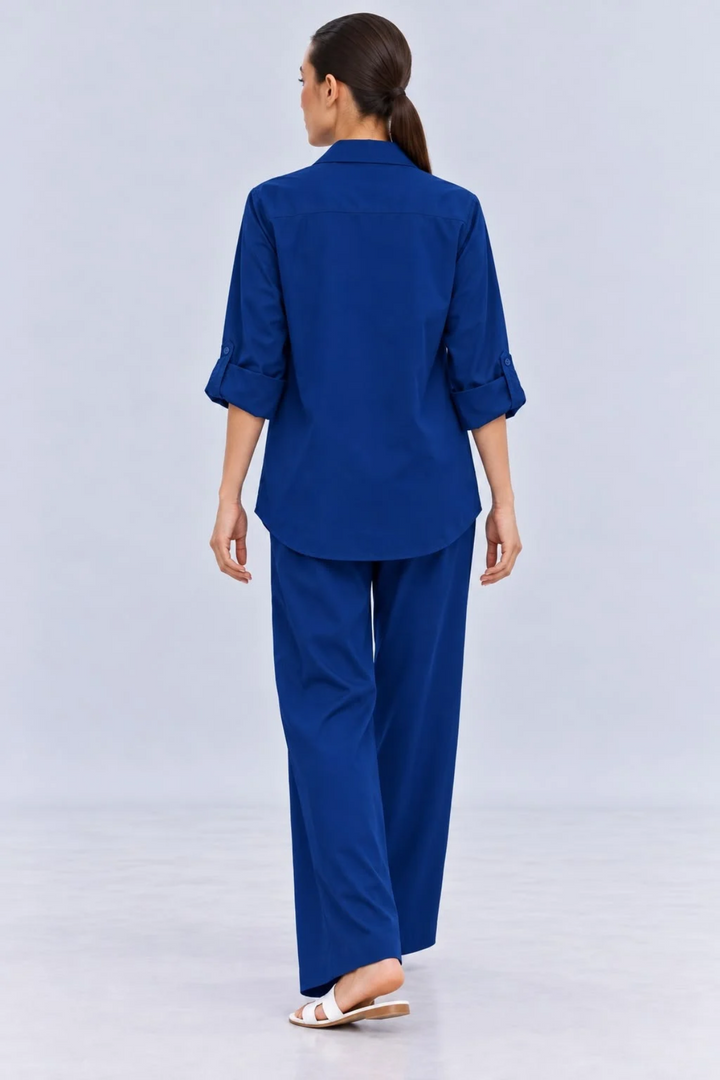 Midnight Blue Pearl Strip Pocket Pant Set