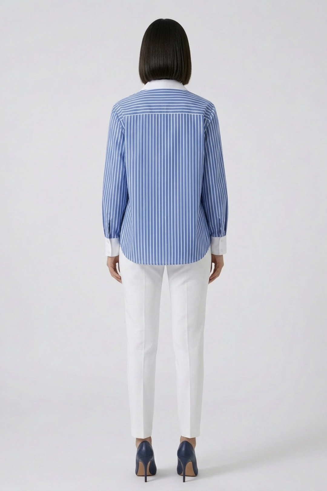 Blue Stripe Pearl Pocket Shirt