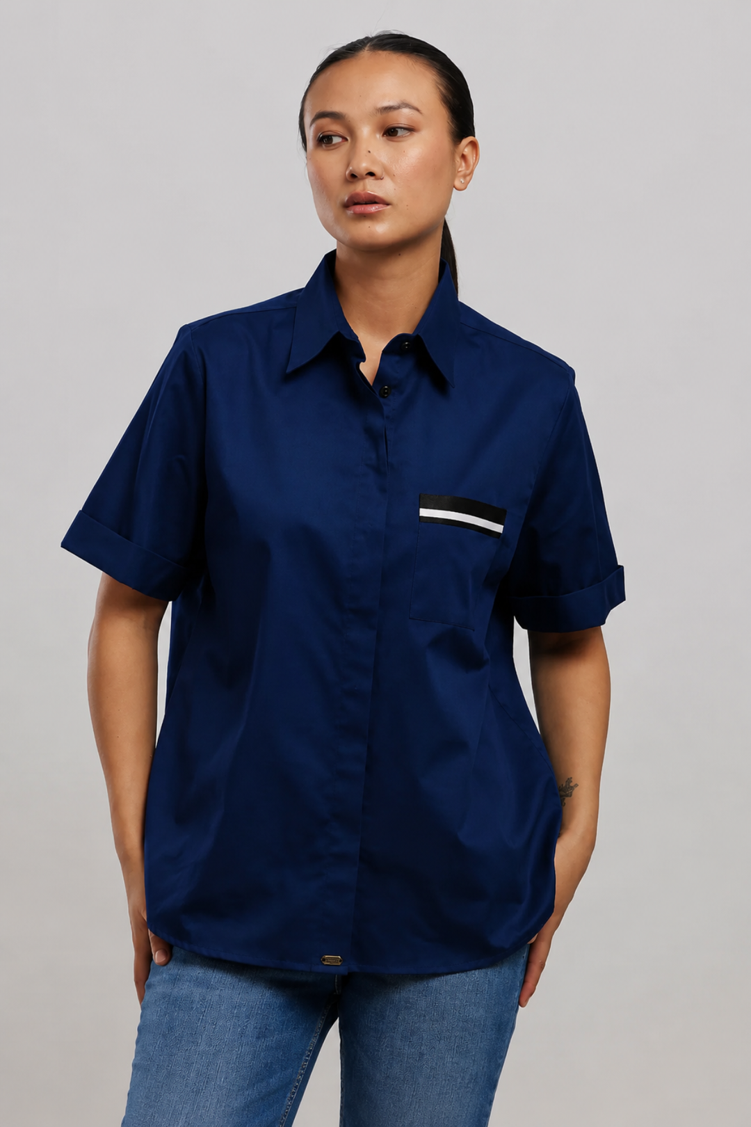 Midnight Blue Ribbon Shirt